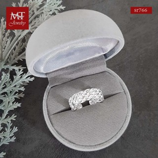 MT แหวนเงินแท้ ลายถัก ลายสาน (ปรับขนาดได้) ไซส์:  53, 54, 55, 56, 57 Solid 925 Sterling Silver Weave pattern Ring (sr766) MT Jewelry มณีธารา