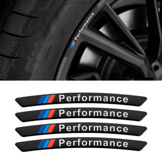 สติกเกอร์ดุมล้อรถยนต์ อะลูมิเนียมอัลลอย M Power Performance สําหรับ BMW E46 E90 E60 F10 E39 F30 E36 F20 E87 E90 E70 E91 E30 G30 4 ชิ้น