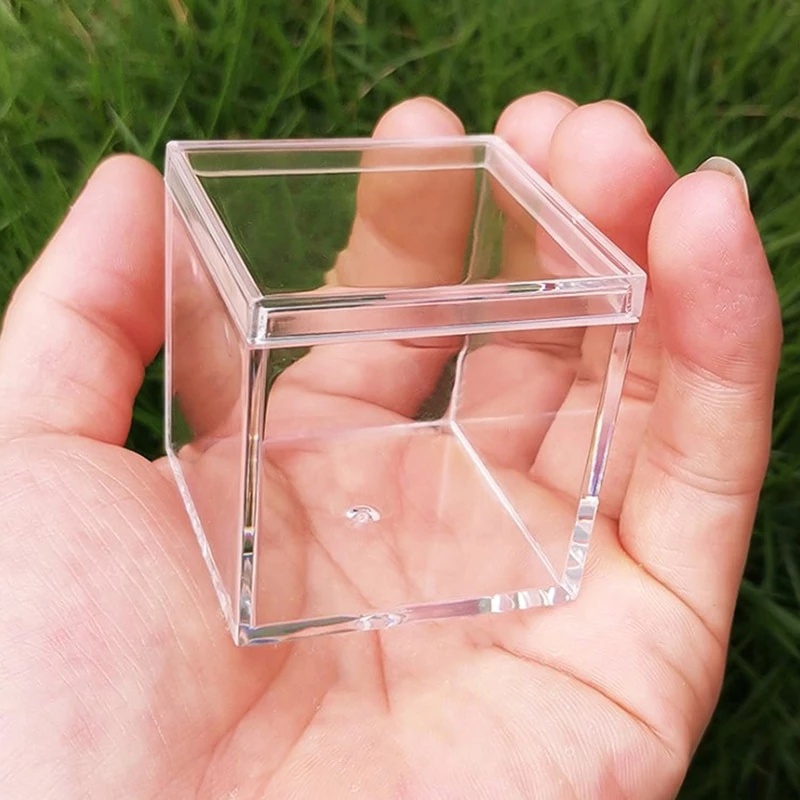 กล่องอะคริลิคใส ขนาดเล็ก พร้อมฝาปิด ทรงสี่เหลี่ยม สําหรับใส่อาหาร ลูกอม ของขวัญ