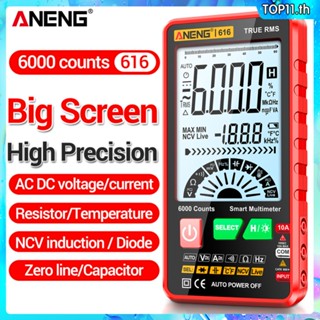 Aneng มัลติมิเตอร์ดิจิทัล 616 หน้าจอแบ็คไลท์ ขนาดใหญ่ นับ 6000 ครั้ง แบบพกพา AC DC