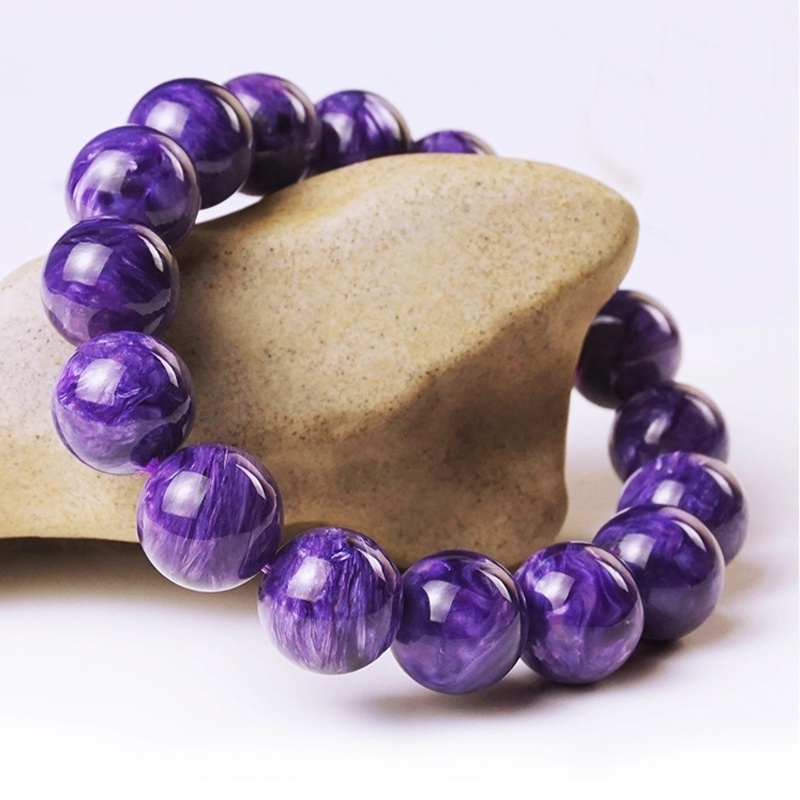 ธรรมชาติอเมทิสต์ Charoite สร้อยข้อมือลูกปัด Lucky Charm สร้อยข้อมือคริสตัลผู้ชายและผู้หญิง Reiki คริสตัล Healing สุขภาพเครื่องประดับสร้อยข้อมือคู่ของขวัญ