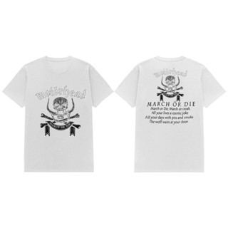 Rockerstar เสื้อยืด พิมพ์ลาย motorhead March Or Die สีขาว