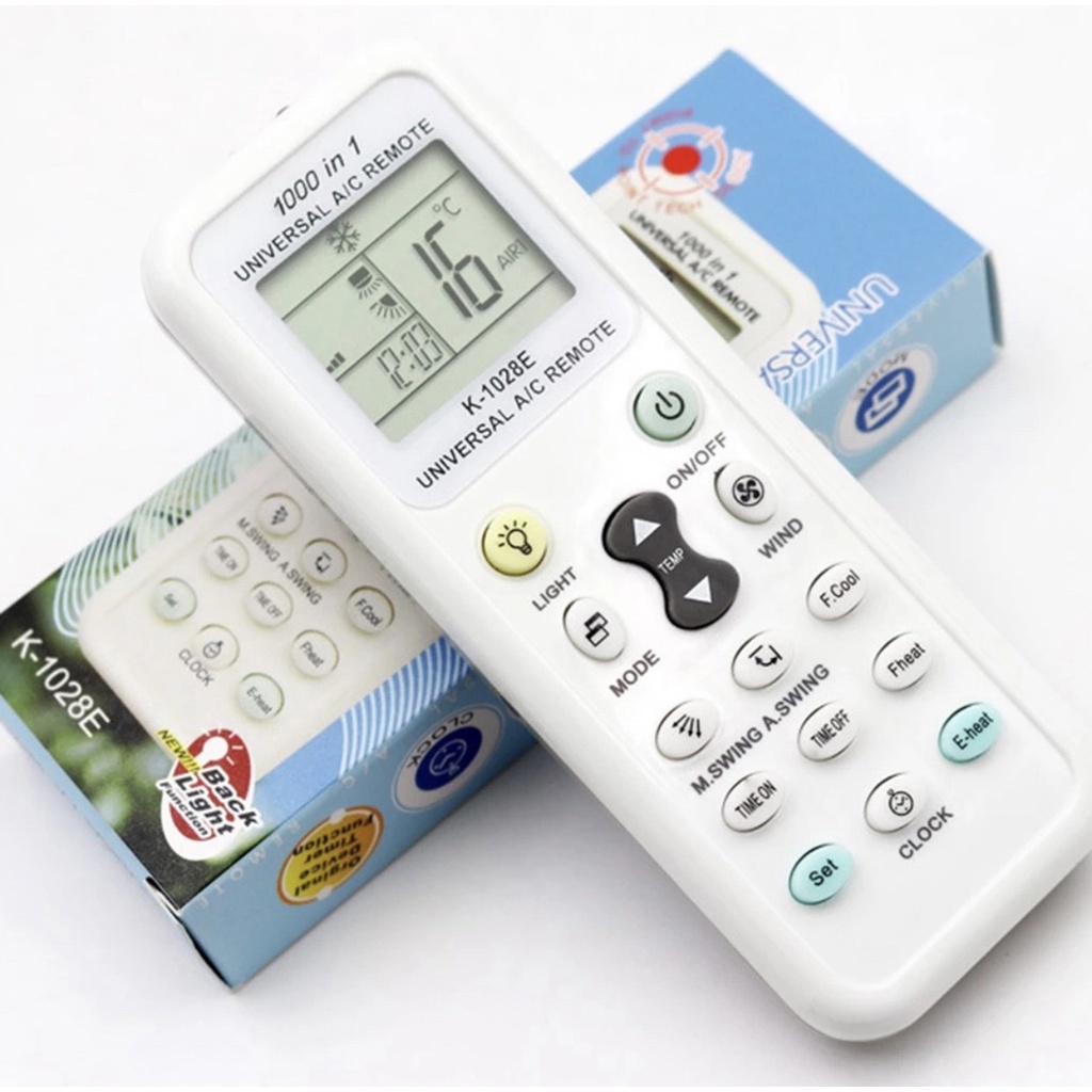 รีโมทแอร์ รวมทุกยี่ห้อ ใช้ได้ทุกยี่ห้อ รีโมทแอร์รวมรุ่น รุ่น K-1028E #O-0020