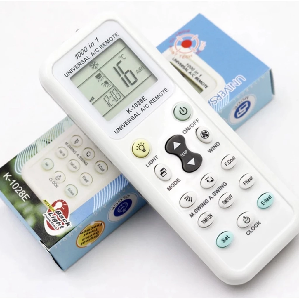 รีโมทแอร์ รวมทุกยี่ห้อ ใช้ได้ทุกยี่ห้อ รีโมทแอร์รวมรุ่น รุ่น K-1028E #O-0020