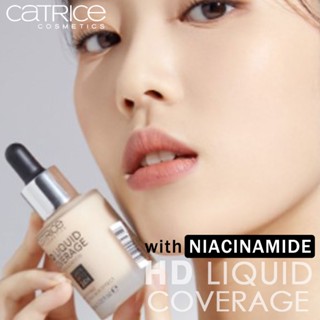 Catrice HD รองพื้นเนื้อลิขวิด ปกปิดสูง และเป็นธรรมชาติ ไร้สาร Vegan &amp; Cruelty 5 สี พร้อม NIACINAMIDE