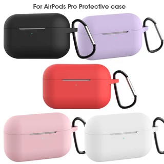 เคสซิลิโคน สีพื้น พร้อมคาราบิเนอร์ สําหรับ Airpods 4 3 2 1 Pro 2