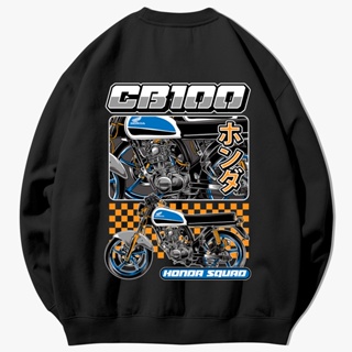 เสื้อกันหนาว คอกลม ลาย FLEECE CB100 SQUAD MODIF สีฟ้า สําหรับผู้ชาย และผู้หญิง