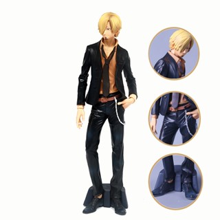 โมเดลฟิกเกอร์ PVC รูปการ์ตูนอนิเมะ One Piece Sanji ขนาดใหญ่ 29 ซม. สีดํา สําหรับตกแต่งโต๊ะ