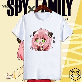 Walkie เสื้อยืดแขนสั้น ผ้าฝ้าย พิมพ์ลายคอสเพลย์ Spy X Family Anya Forger แฟชั่นฤดูร้อน สําหรับผู้ชาย และผู้หญิง_03