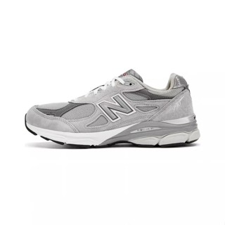 100% authentic New Balance 990 v3 grey sports shoes maleรองเท้าวิ่งลำลอง