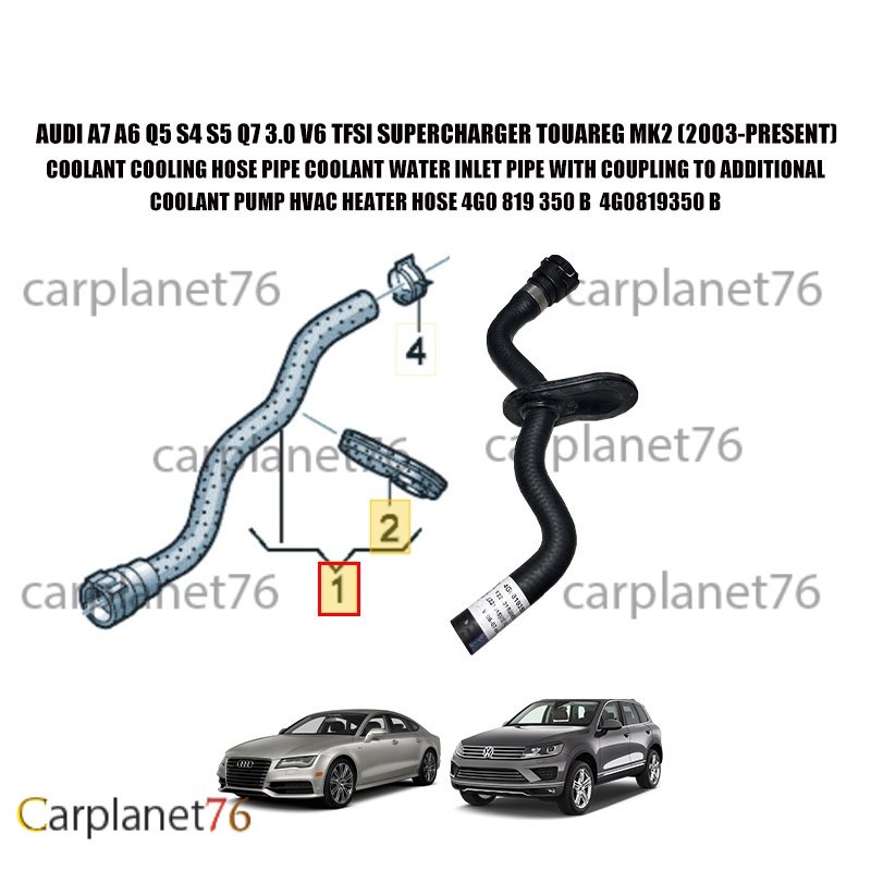 AUDI A7 A6 Q5 S4 S5 Q7 3.0 V6 TFSI SUPERCHARGER TOUAREG MK2 COOLANT HOSE WATER INLET PIPE พร้อมฉนวน 