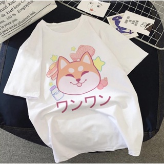 ⊕﹍เสื้อยืดคู่ น้องหมาน่ารัก ชุด Shiba Inu เสื้อยืด unisex