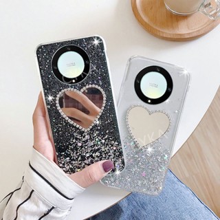 ใหม่ เคสโทรศัพท์มือถือแบบกระจกใส แต่งกลิตเตอร์ดาว หรูหรา สําหรับ HONOR X9a 5G 2022 HonorX9a 5G HonorX9a