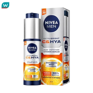Nivea นีเวีย เมน เอ็กซ์ตร้า ไบรท์ ซีแอนด์ไฮยา เอจ ดีเฟนซ์ วิตามิน เซรั่ม เอสพีเอฟ30 45 มล.