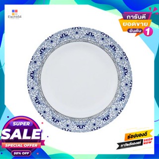 Melamine จานเมลามีนทรงตื้น Vanda รุ่น P902-8 ขนาด 8 นิ้ว สีน้ำเงิน - ขาวshallow Melamine Plate Vanda P902-8 Size 8 Inch