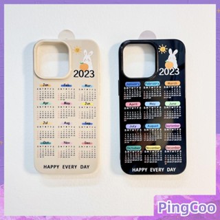 PingCoo - Candy Case For iPhone 14 13 12 11 Plus Pro Max XR TPU Soft Glossy Khaki Case 2023 Calendar Camera Protection Shockproof Back Cover