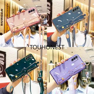 เคส Samsung Galaxy A04 เคส Samsung A04S เคส Samsung A03 เคส Samsung A03S Case Samsung A02S Case Samsung A02 Case Samsung A13 Case Samsung M13 M31 Case Samsung M51 Cute TPU 6D Wrist Strap With Rope Soft Phone Cassing Cover Case โทรศัพท์มือถือ แบบนิ่ม