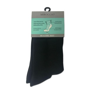 ANTIBACTERIAL ถุงเท้าเพื่อสุขภาพแอนตี้แบค MIROGGIO ฟรีไซซ์ สีดำ 1 คู่ANTIBACTERIAL SOCKS MIROGGIO HAPPY FEET QUATER SOCK