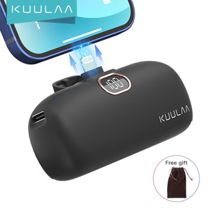 ☈▽❀Kuulaa Mini PD 18W พาวเวอร์แบงค์ 5000mah แบตเตอรี่ภายนอก แบบพกพา ชาร์จเร็ว สําหรับ Samsung iPhone 14 13 12 pro max