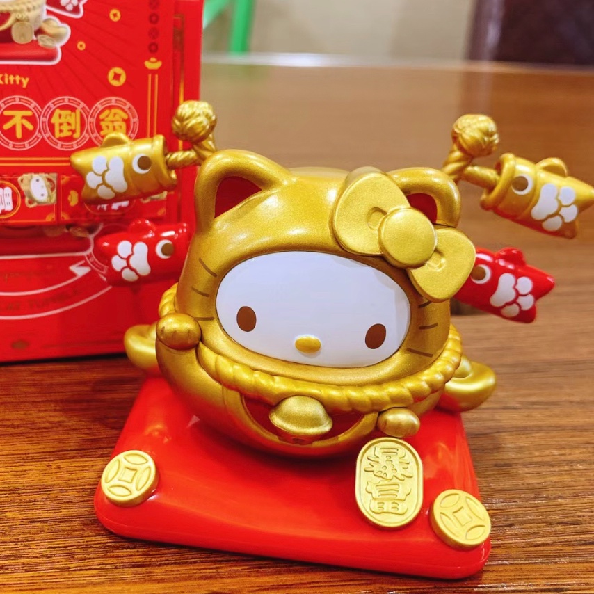 ของแท้TOPTOY Sanrio Lucky Cat Tumbler Series Little Twin Star Cinnamoroll รูปตุ๊กตาน่ารักเครื่องประดับของขวัญ