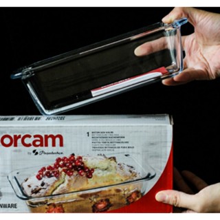 ถาดแก้วอบขนมสี่เหลี่ยมผืนผ้า borcam