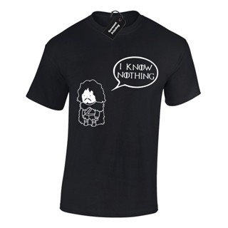 T-shirt เสื้อยืด ผ้าฝ้าย พิมพ์ลาย I Know Nothing Game Of Jon Snow Thrones สําหรับผู้ชาย S-5XL_07