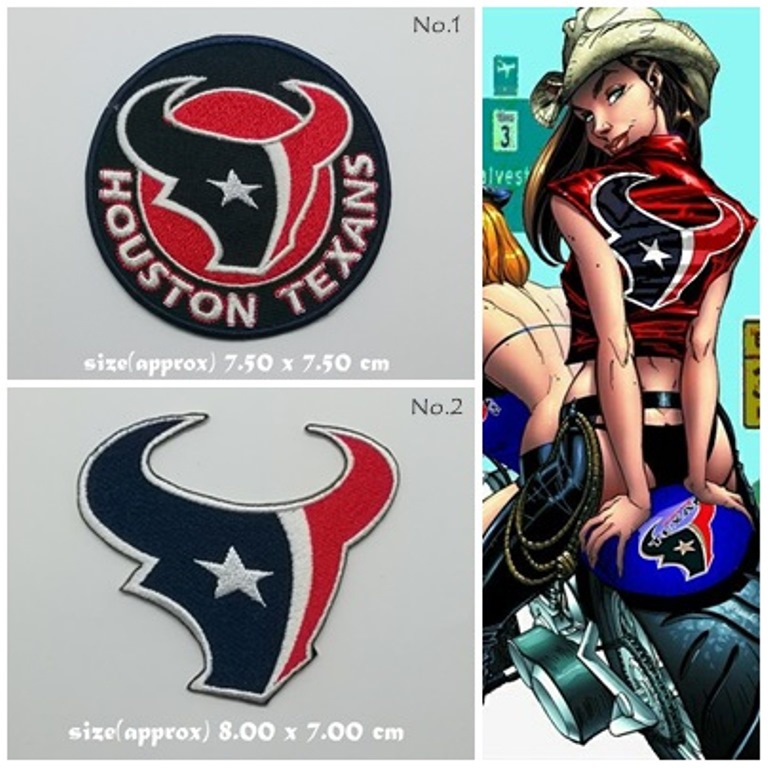 ตัวรีดติดเสื้อ Americasn football Houston Texans ตกแต่งเสื้อผ้า แจ๊คเก็ต Embroidered Iron on Patch  