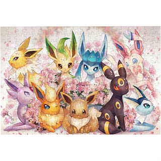 พัซเซิล 300 ชิ้น 38x26 ซม. จิ๊กซอว์ไม้ Eevee Evolution Children/Popular/Presents/Toys/made in Japan/education/beautiful/women/girls/boys/gift/pleased/cute