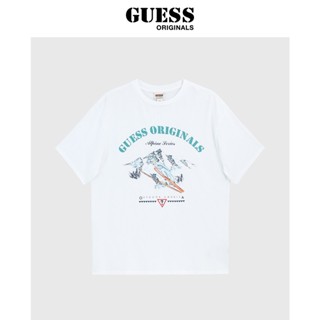 Guess เสื้อยืดแขนสั้น พิมพ์ลาย ทรงหลวม สําหรับผู้ชาย M1RP00K9Y42