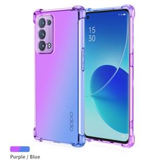 เคสโทรศัพท์มือถือแบบนิ่ม ใส ไล่โทนสี สําหรับ ออปโป้ Reno 6 Pro 5G 6Z A96 A77S A77 5G A76 A16 4G