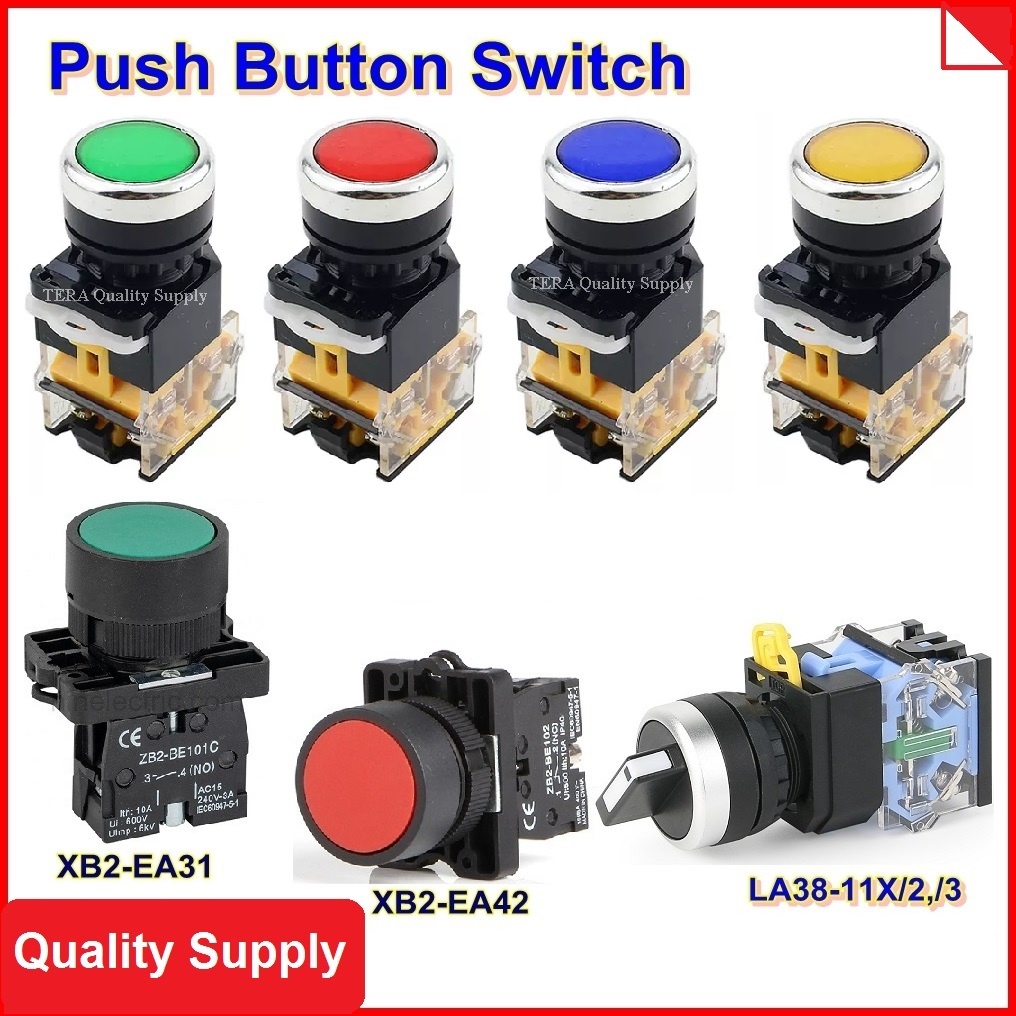 สวิทช์ ปุ่มกด กดติด ปล่อยดับ สวิทซ์ลูกศร Push Button Switch Selector Switch 22mm LA38-11