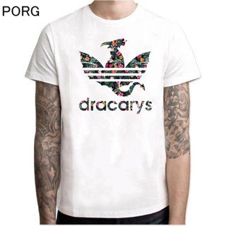 ผ้าฝ้ายแท้เสื้อยืด พิมพ์ลาย Dracarys Arya Stark Game Of Thrones แนวสตรีท สไตล์วินเทจ สําหรับผู้ชายS-5XL_08