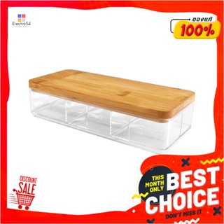 CLEAR กล่องใสฝาไม้ STACKO MOKU BB01026 9.2x21.2x5.1 ซม.CLEAR BOX WITH WOODEN LID STACKO MOKU BB01026 9.2X21.2X5.1CM