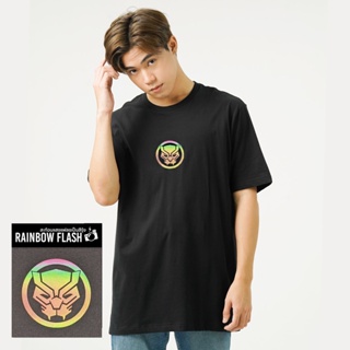 Marvel Men Avengers Flash Rainbow T-Shirt - Black Panther มาร์เวล เสื้อยืดผู้ชายลายแบล็ค แพนเธอร์ สะท้อนแสงแฟลช  สิ_04