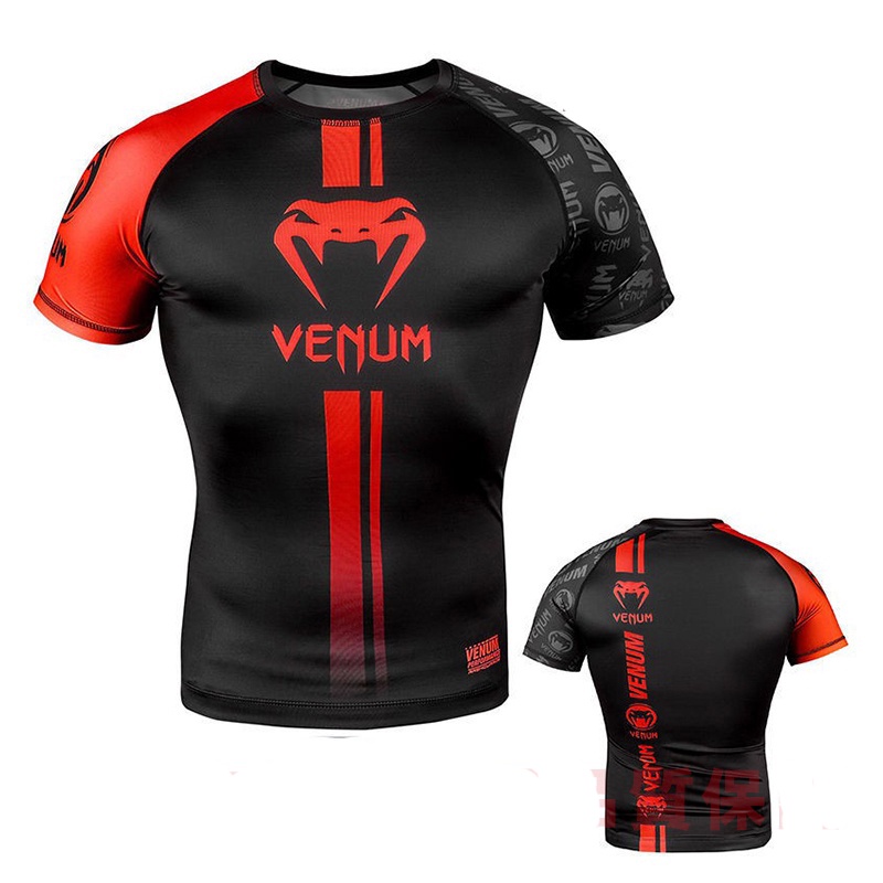 พิเศษ 8.6 มวย 2024 แฟชั ่ นผู ้ ชายเสื ้ อผ ้ าอินเทรนด ์ เสื ้ อยืด VENUM TACTICAL Slim-Fit เสื ้ อผ ้ าครึ ่ งแขนป ้ องกันการสึกหรอ