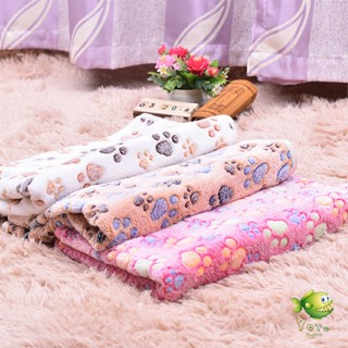 YOYO ผ้าห่ม ชนิดผ้ากำมะหยี่ พิมพ์ลายอุ้งเท้าแมวน่ารัก สำหรับสัตว์เลี้ยง Pet blanket [A619]