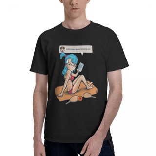 BANDAI เสื้อยืดแขนสั้น ผ้าฝ้ายแท้ พิมพ์ลายการ์ตูน Dragon Ball Bulma Influencer สําหรับผู้ชาย_04