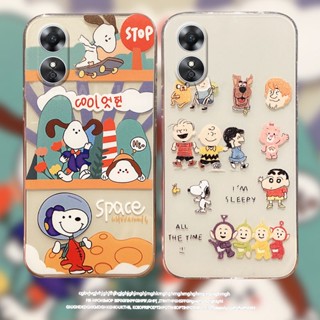 ใหม่ เคสโทรศัพท์มือถือแบบนิ่ม ใส กันรอยเลนส์กล้อง ลายการ์ตูนสนูปปี้น่ารัก แฟชั่น สําหรับ OPPO A78 A58 4G 5G A78 NFC 2023 A78 OppoA78NFC