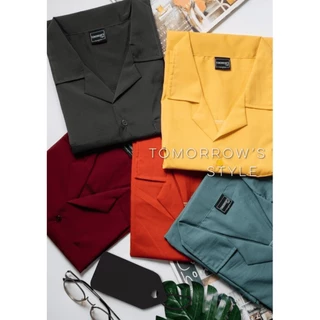🎨15สี🎨เสื้อเชิ้ตฮาวายสีพื้นแขนสั้น (M L XL XXL) มีของพร้อมส่ง เนื้อผ้านุ่ม ใส่สบาย ไม่ร้อน ไม่ต้องรีด