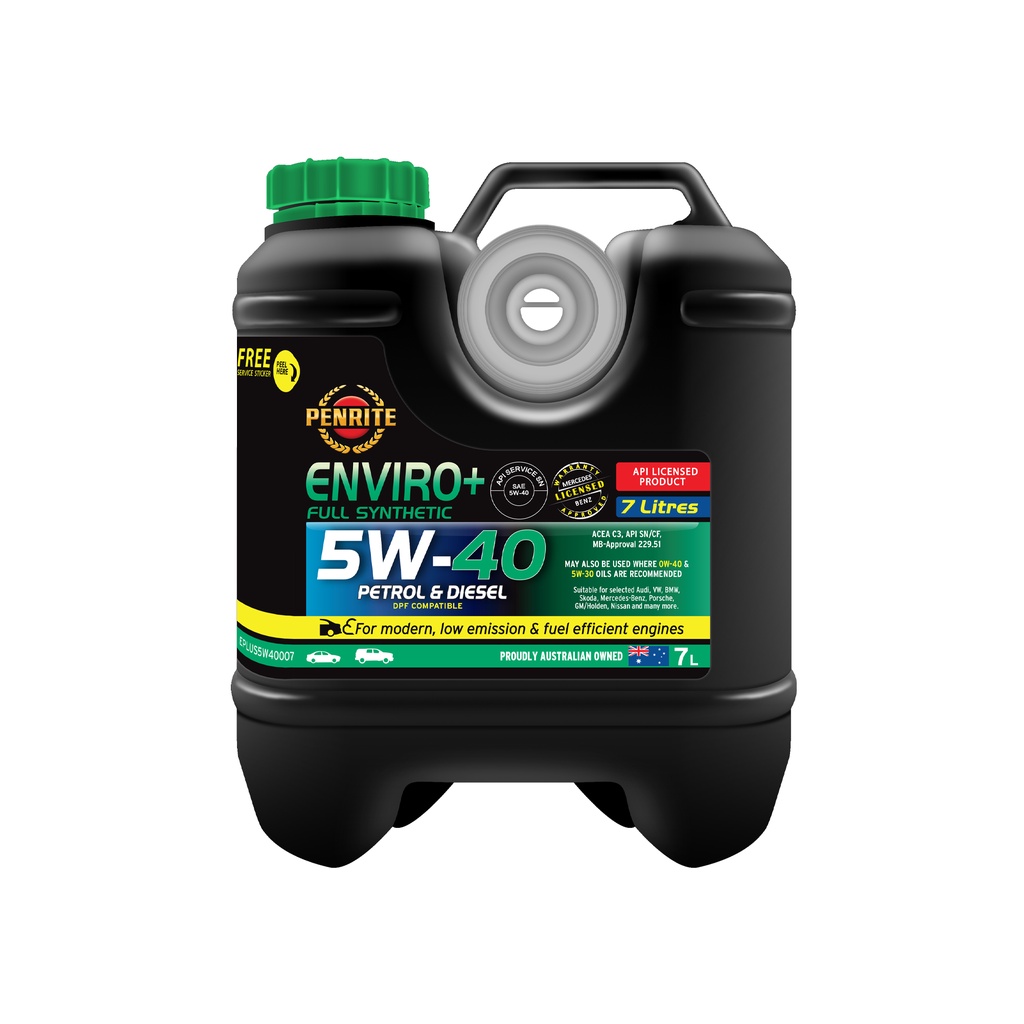 PENRITE ENVIRO 5W-40 น้ำมันเครื่องเพนไรท์ สังเคราะห์ 100% ขนาด 7-9 ลิตร