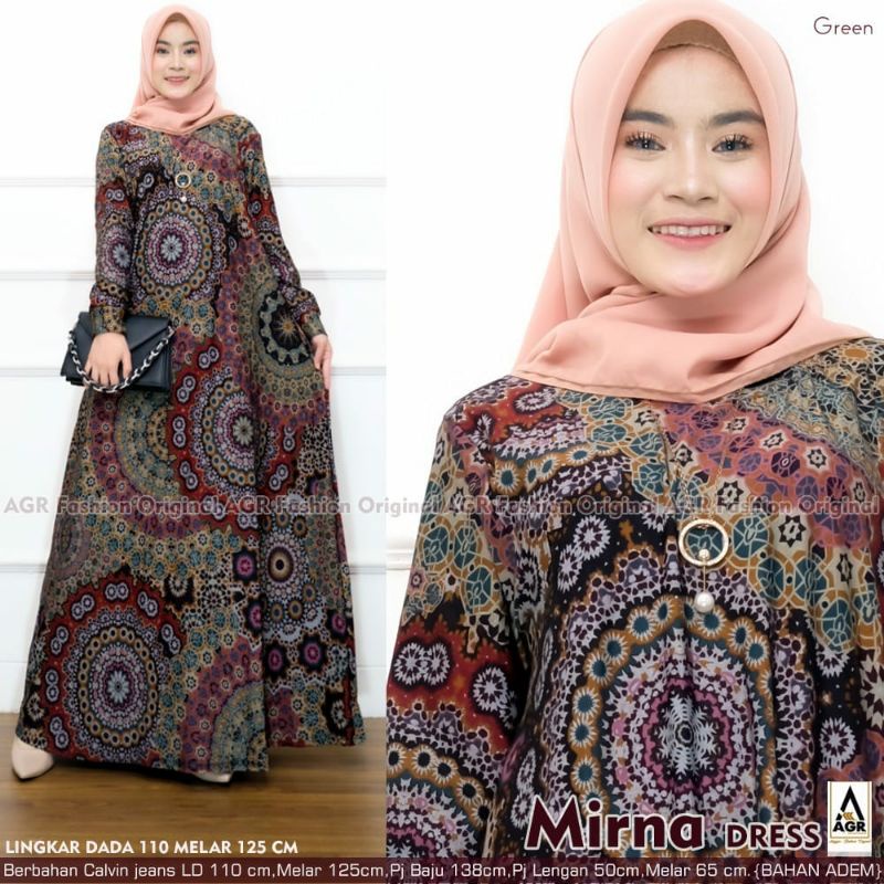 หรูหรา Gamis เสื้อผ้าสําหรับผู้ใหญ่นําเข้า Mirna Jumbo Maxy Premium สําหรับผู้หญิงสาวมุสลิมเสื้อผ้า 