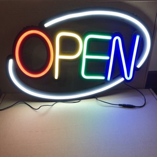 ป้ายไฟOPEN ป้ายไฟLED OPEN แสงไฟRGB รุ่นOPENสลับสีกลม​ ​ราคา1349บาท