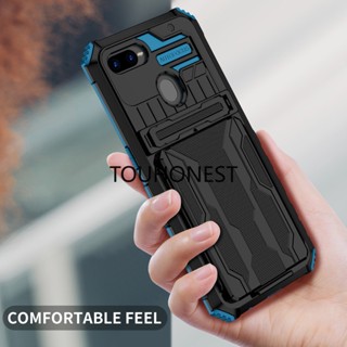 เคส Oppo A53S เคส Oppo A53 เคส Oppo A7 เคส Oppo A5S Case Oppo A12 Case Oppo A11K Case Oppo F9 Case Oppo A15 Case Oppo A15S Cover Oppo A35 Casing Bracket Card Slot Hybrid Armor Holder Phone Cover Case โทรศัพท์ ทรงเกราะไฮบริด กันกระแทก กระเป๋าใส่เหรียญ