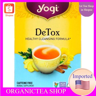 Yogi Tea, Detox, Caffeine Free, 16 Tea Bags ดีท็อกซ์​ ชาสมุนไพร ชาออแกนิค ชาเพื่อสุขภาพ ชาโยคี