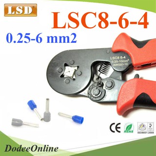 .คีมย้ำหางปลา คอร์ทเอ็นด์ LSC8-6-4 สี่เหลี่ยม ขนาด 0.25-6 Sq.mm. AWG 24-10 รุ่น LSD-LSC8-6-4 DD