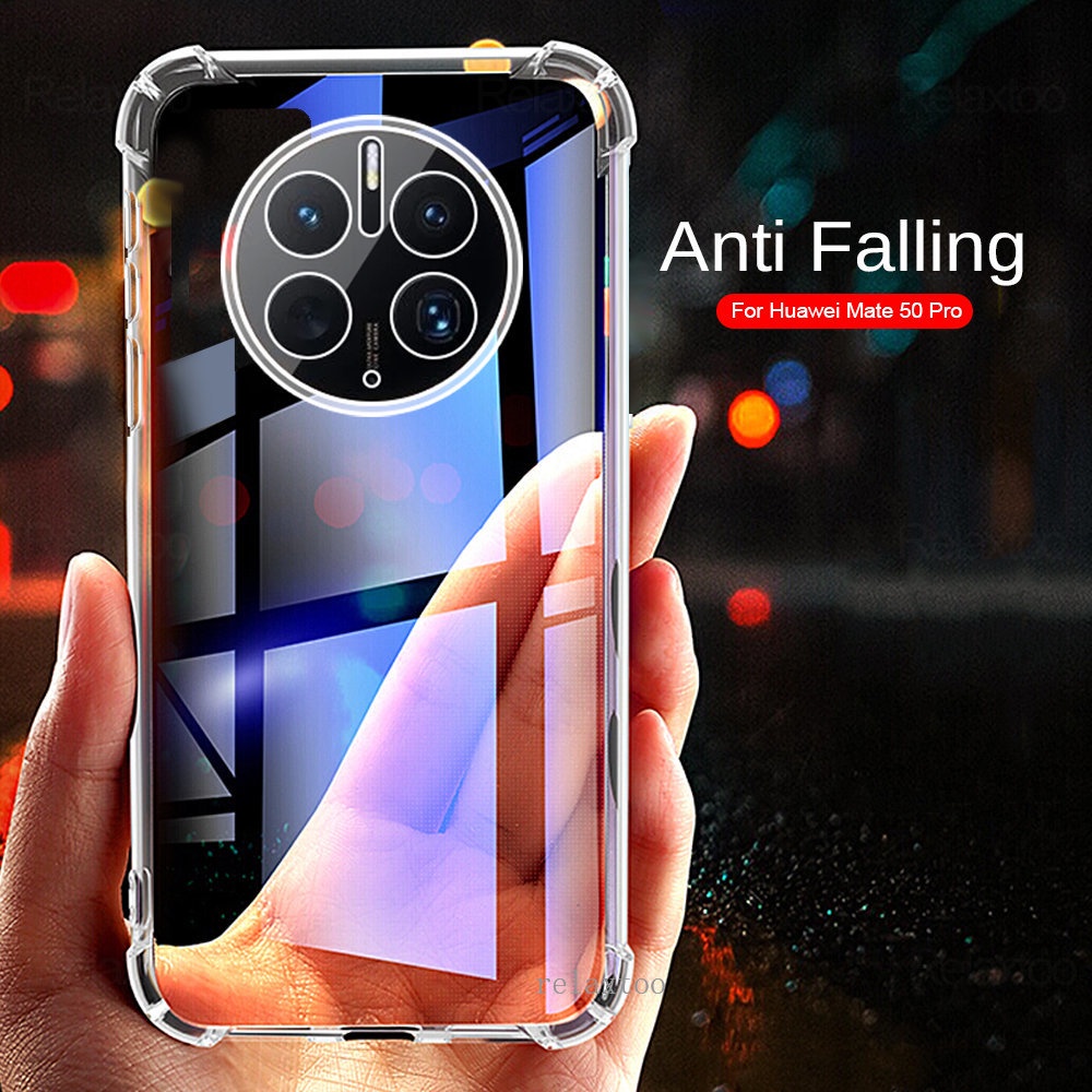 เคสโทรศัพท์ซิลิโคน TPU ใส แบบนิ่ม กันกระแทก ป้องกันกล้อง สําหรับ Huawei Mate 50 Mate50 Pro 50E 50Pro