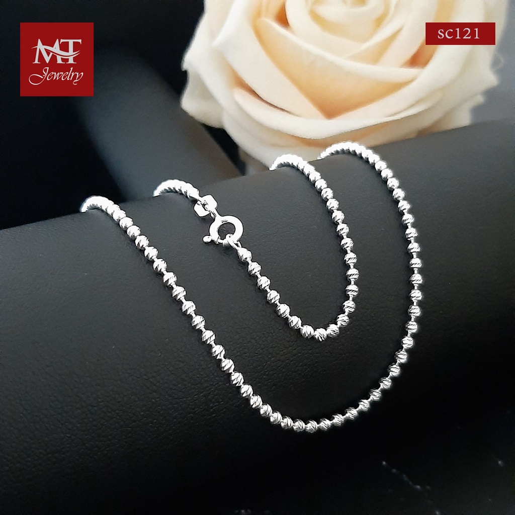 MT สร้อยคอเงินแท้ บอลตัดสไลด์ งานอิตาลี ยาว 16 18 นิ้ว Silver Chain (sc121) MT Jewelry มณีธารา