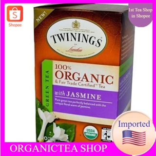 ชาทไว​นิงส์​ Twinings 100% Organic Green Tea with Jasmine 20 Tea Bags💚พร้อมส่ง💜