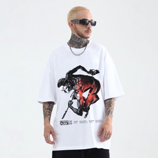 Cyberpunk Oversize T Shirt for Men Womne Swag Top Trendy Tops Cotton Tshirt Trendy Short Sleeveเสื้อยืด_12