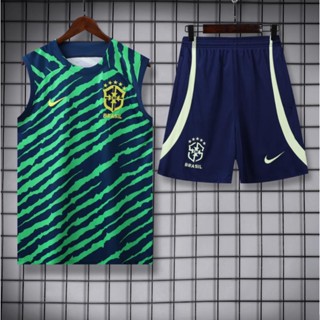 เสื้อกีฬาแขนสั้น ลายทีมชาติฟุตบอล Brazil 2022 2023 ชุดเหย้า สําหรับผู้ชาย